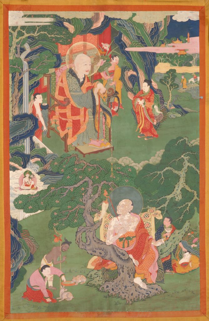 图片[1]-Thangka, the Venerable Kalika and the Venerable Varnavas-China Archive